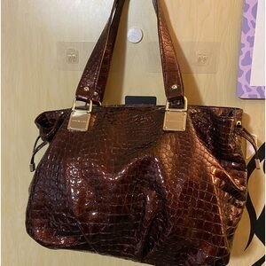 STUNNING & LUXURIOUS LRG MICHAEL KORS ALLIGATOR LEATHER TOTE EXCELLENT CONDITION